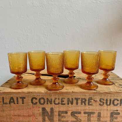Lot de 6 verres ambrés
