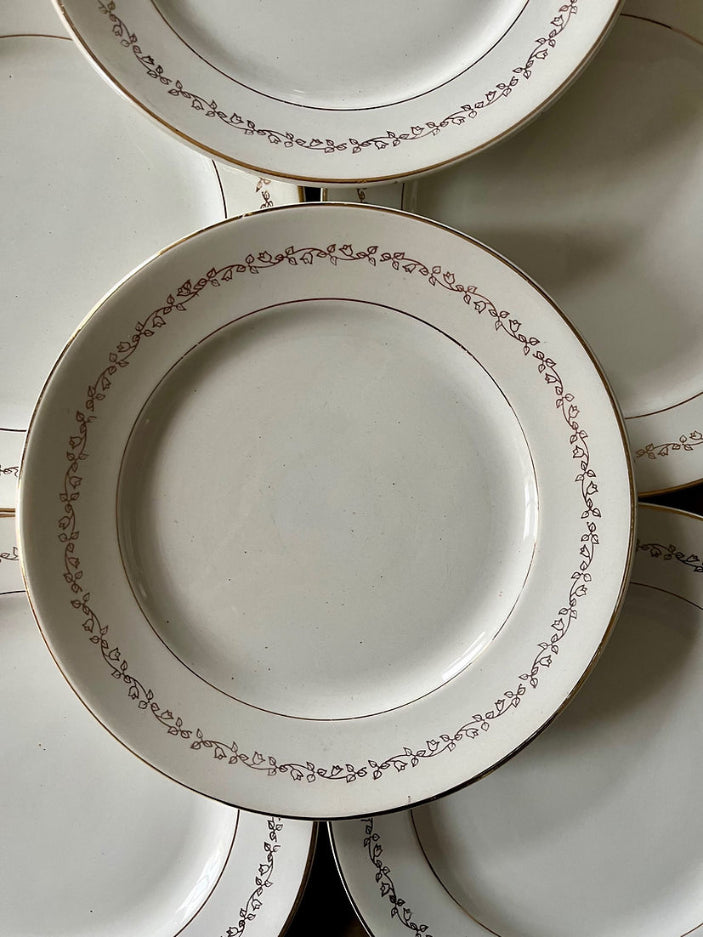 8 assiettes plates en porcelaine