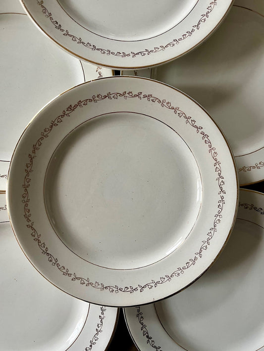 8 assiettes plates en porcelaine