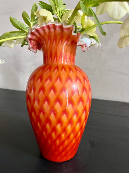 Vase en verre orange