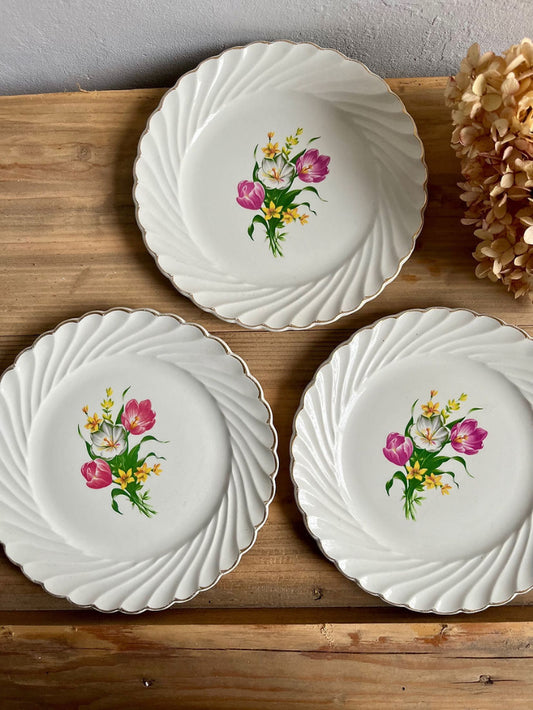 3 assiettes à dessert Luneville