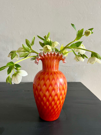 Vase en verre orange