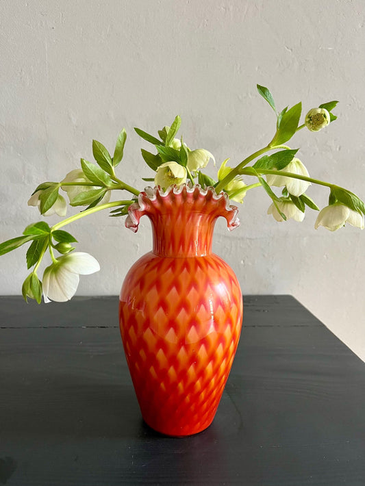 Vase en verre orange