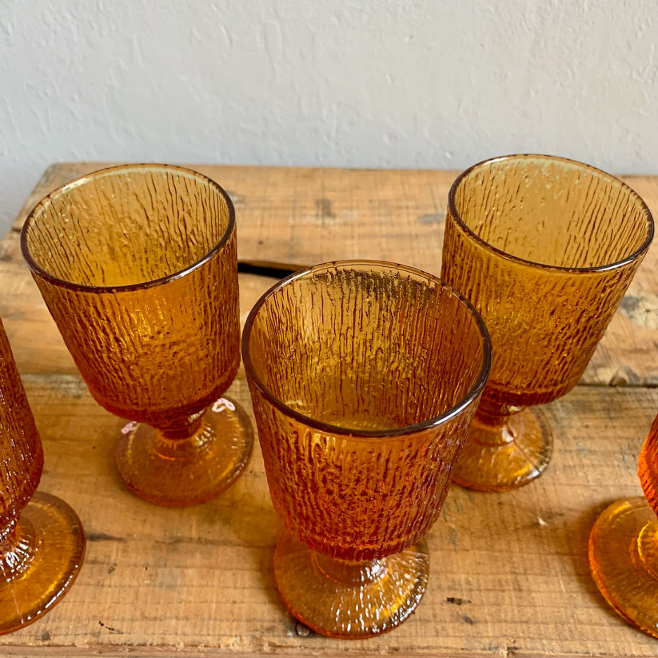 Lot de 6 verres ambrés