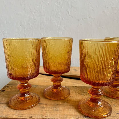 Lot de 6 verres ambrés