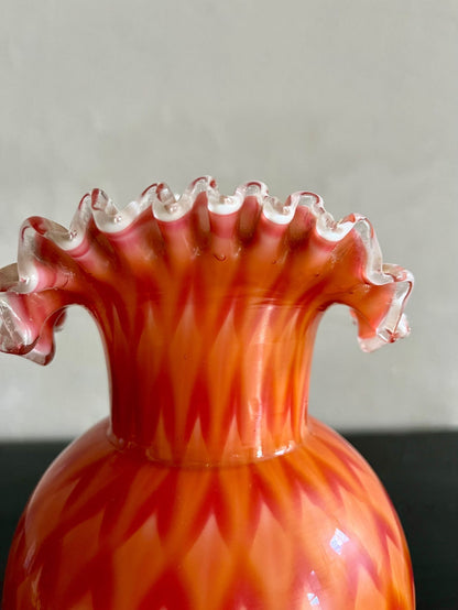 Vase en verre orange