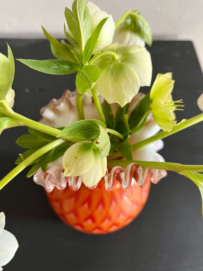 Vase en verre orange