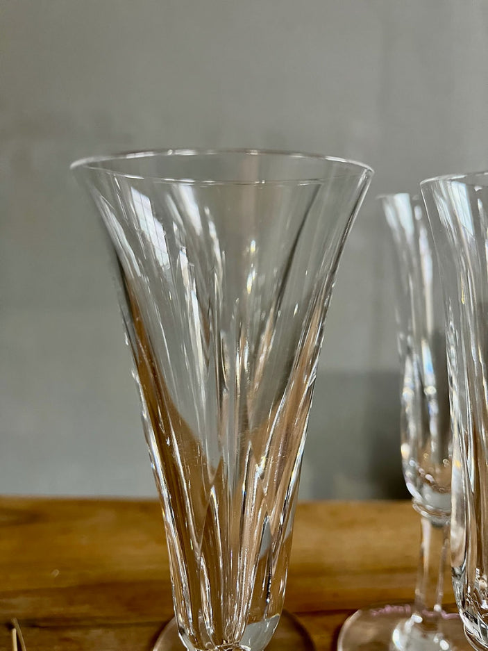 4 coupes à champagne en cristal