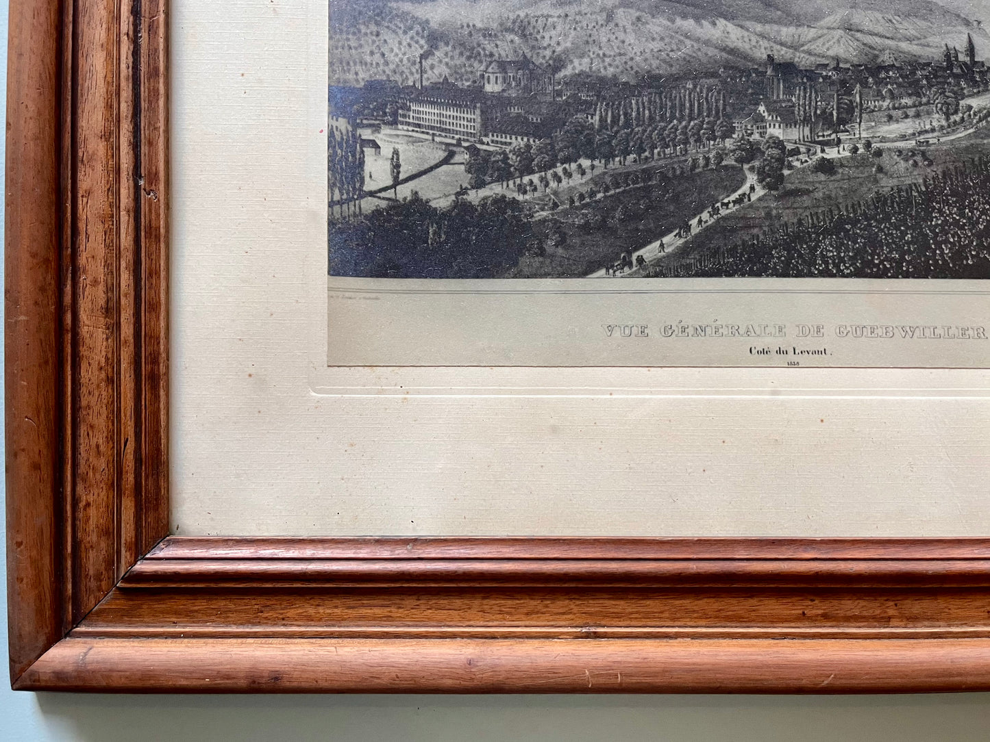 Gravure sous carde « vue générale de Guebwiller »   Patine