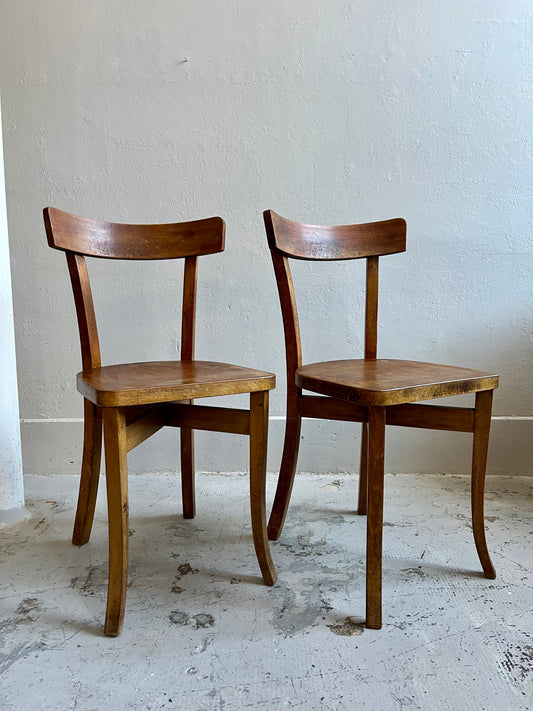 Lot de 2 chaises bistrot anciennes