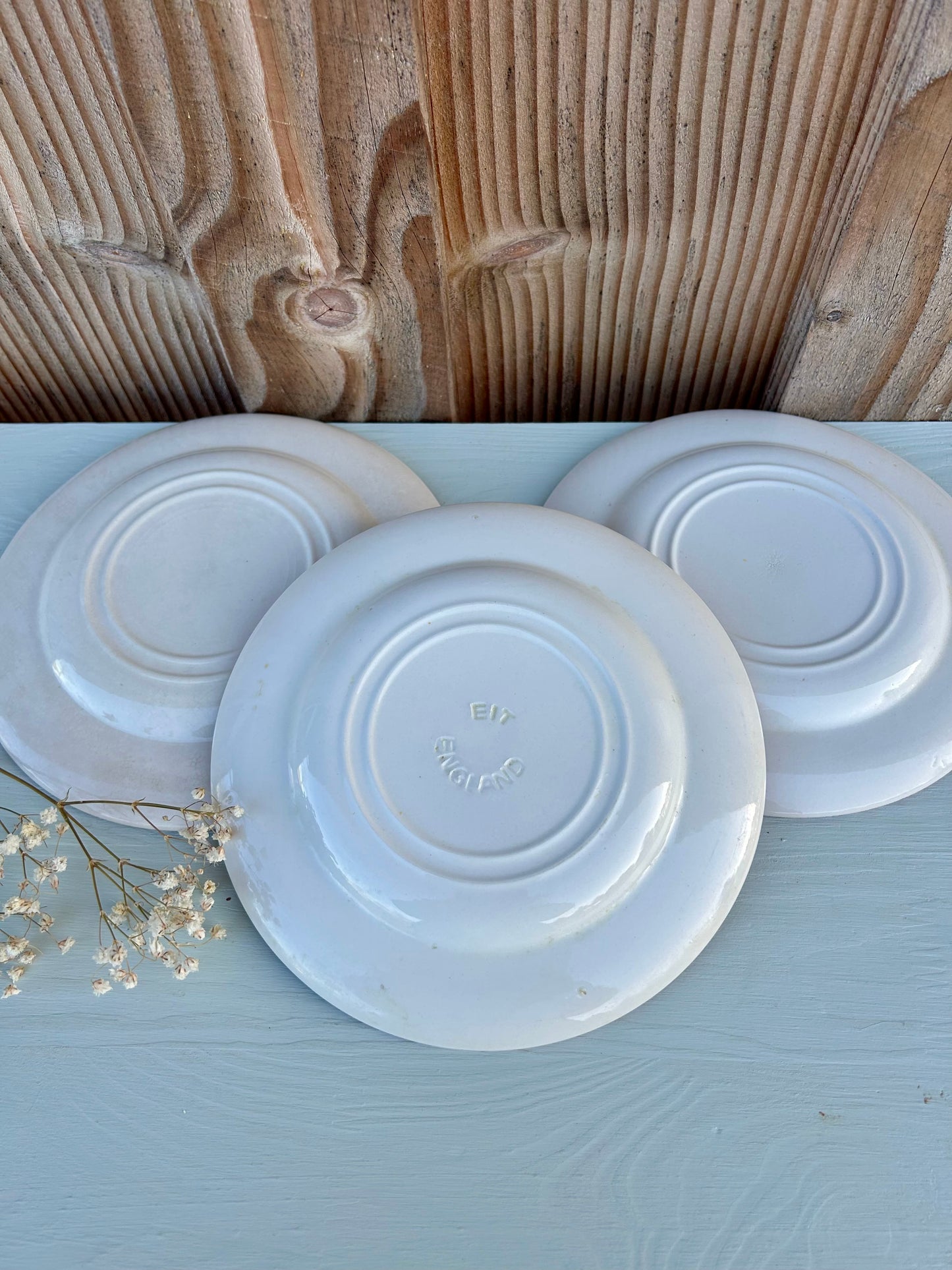 Assiettes à dessert décor rouge style anglais - lot de 3
