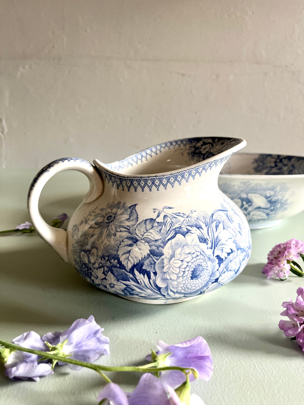 Ensemble de toilette Sarreguemines modèle « Jardinière »  Décoration Patine