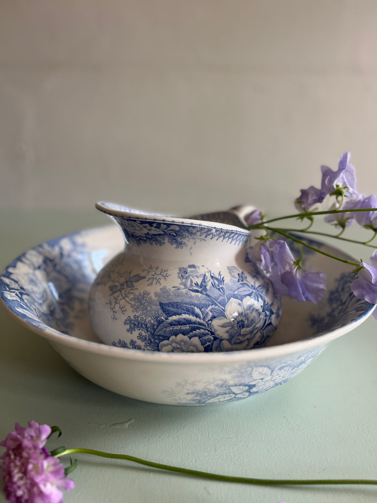 Ensemble de toilette Sarreguemines modèle « Jardinière »  Décoration Patine