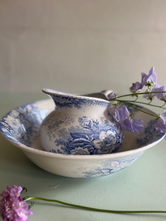 Ensemble de toilette Sarreguemines modèle « Jardinière »  Décoration Patine