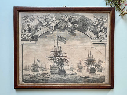 Gravure ancienne « la révolte de la Flotte »  Décoration Patine