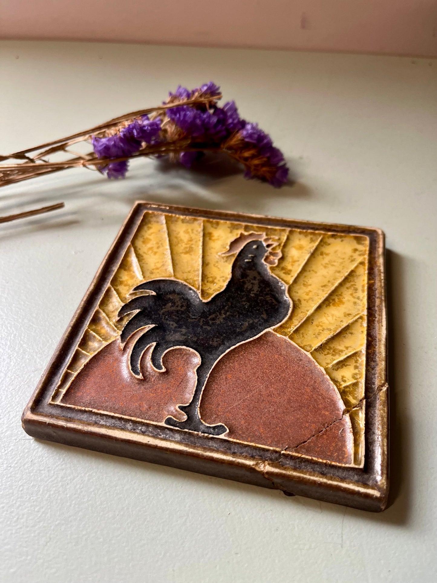Tuile de Delft « coq »