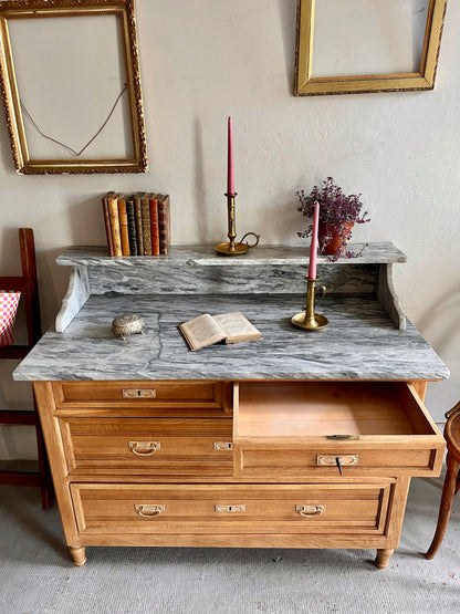 Commode plateau en marbre gris  Meubles Patine