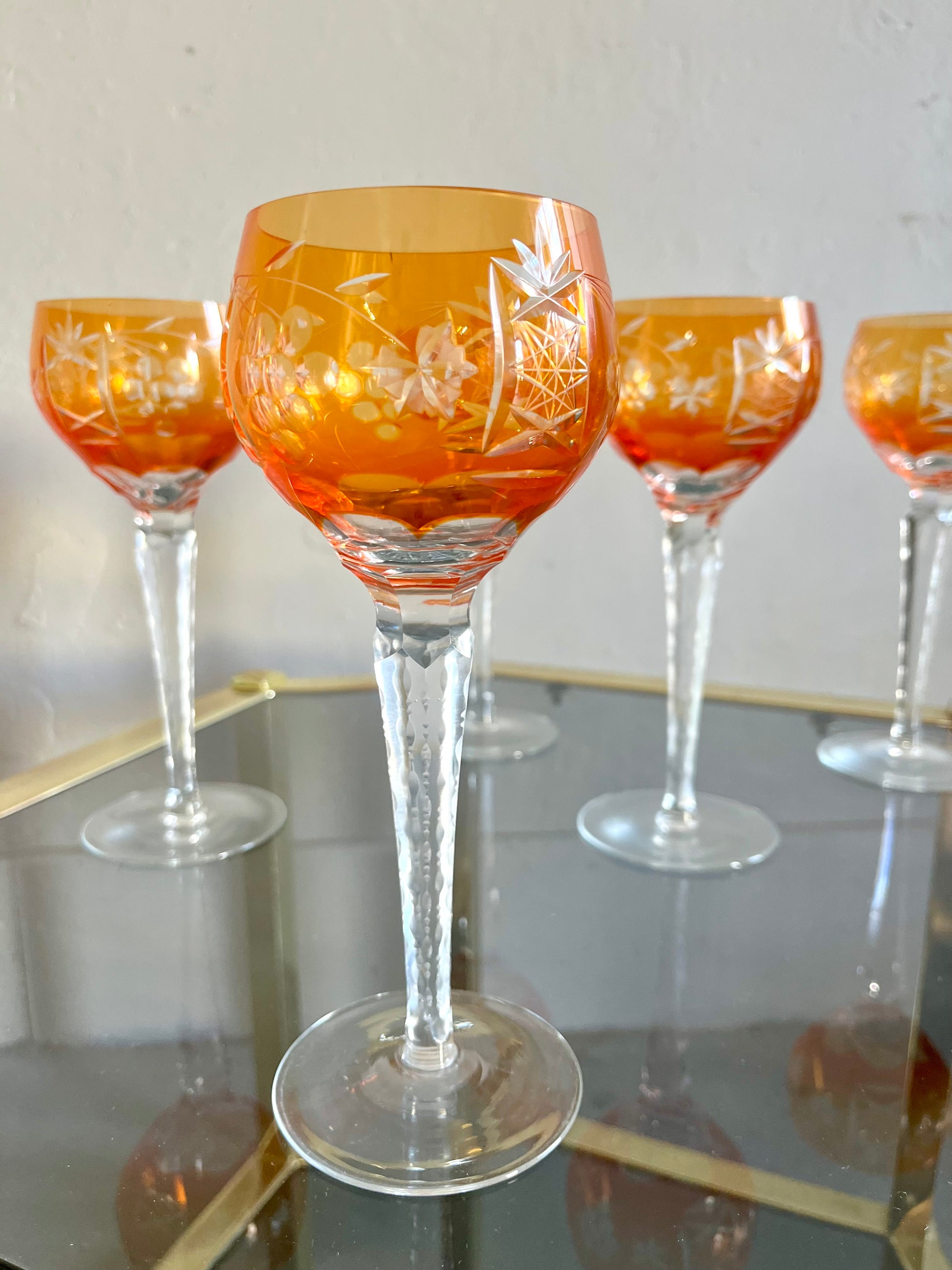 Verres à vin Römer orange en cristal taillé – lot de 5  Vaisselle Patine