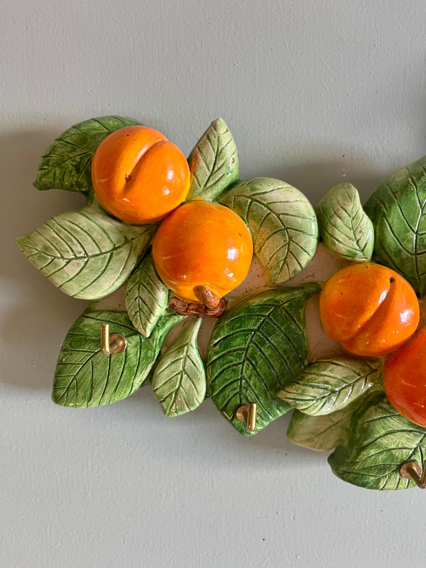 Porte torchons/clés vintage motif abricots Vallauris  Décoration Patine