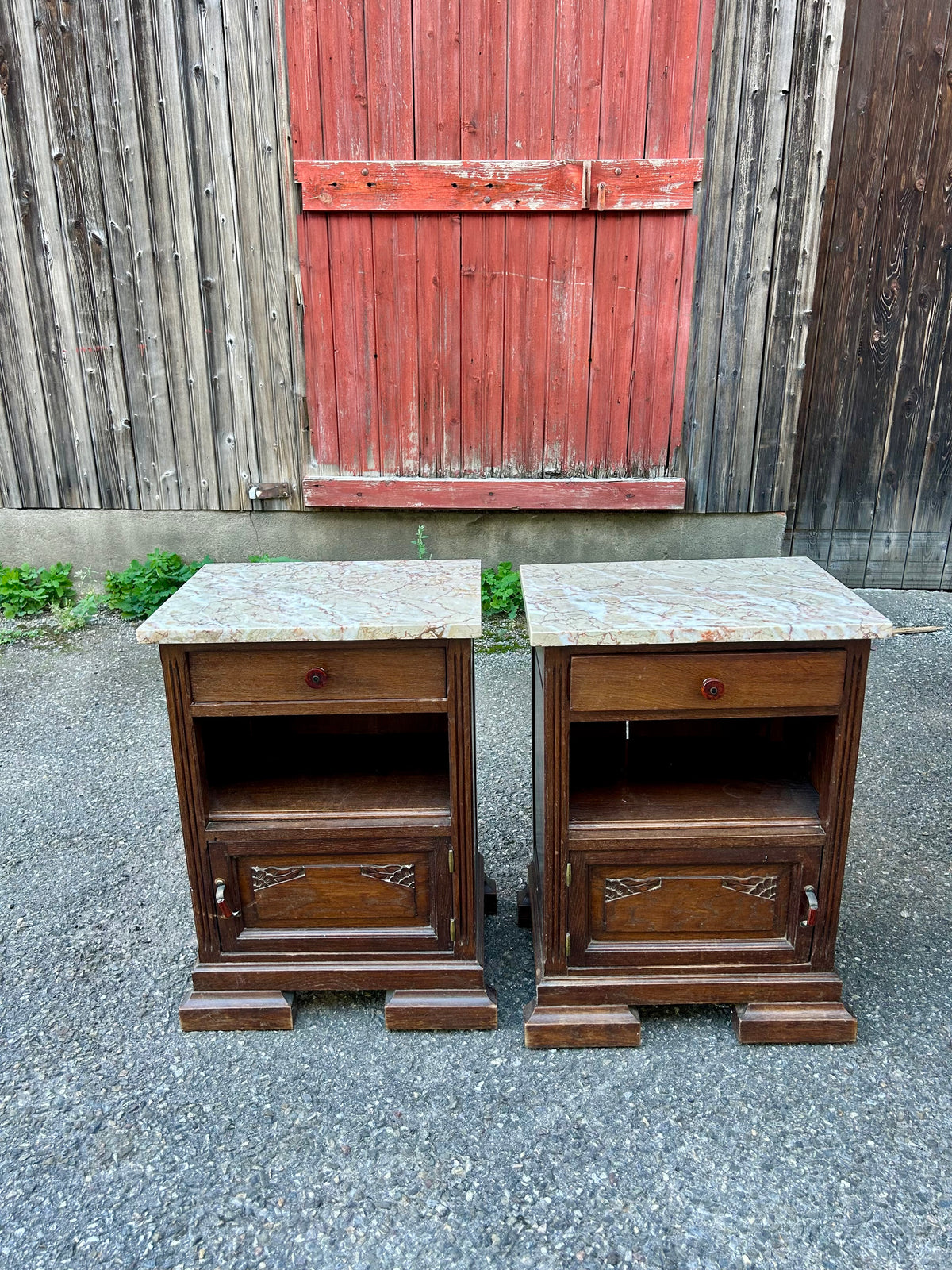 Paire de chevets plateau marbre  Meubles à rénover Patine