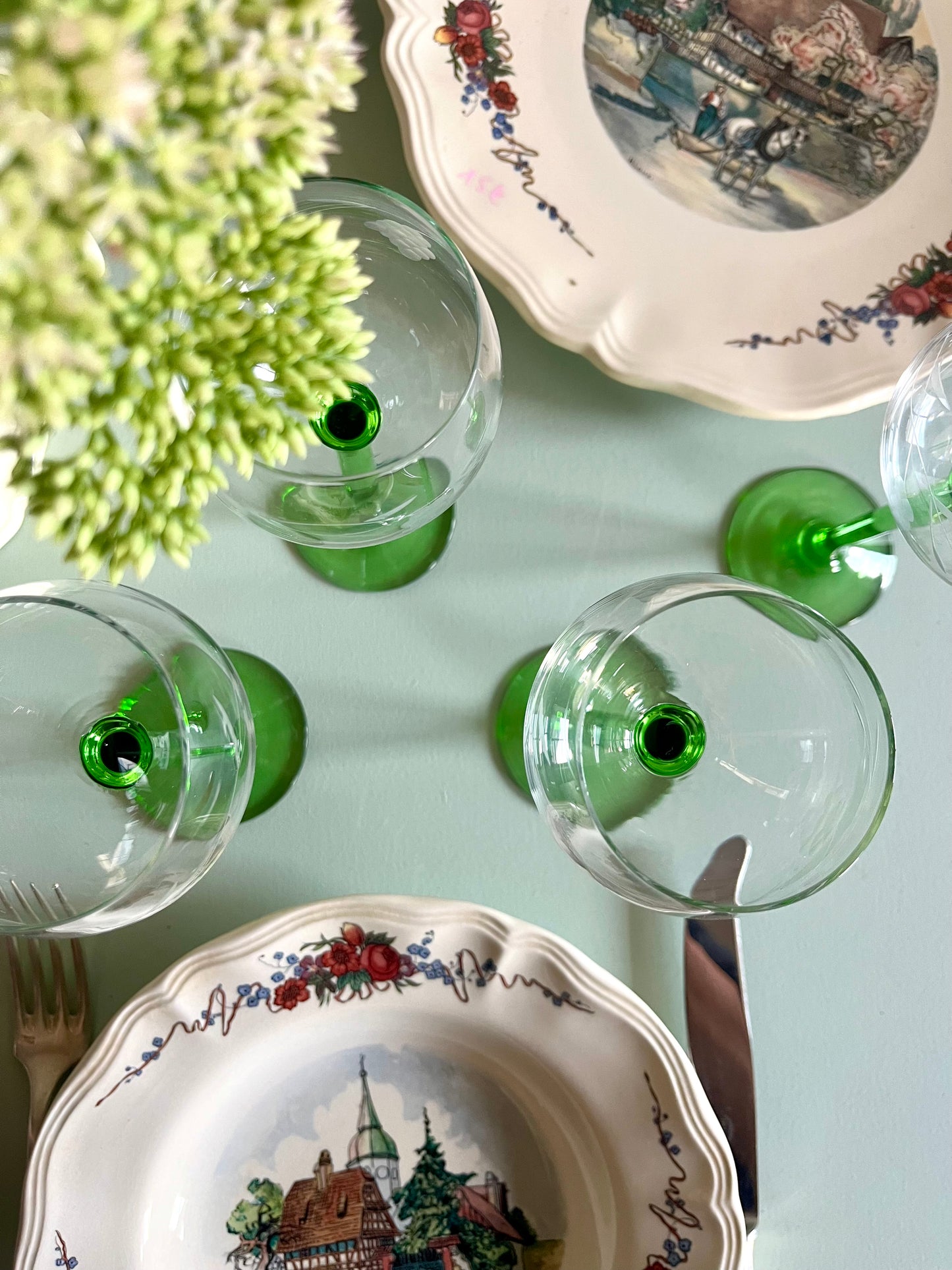 Verres à vin blanc alsaciens-lot de  4   Patine