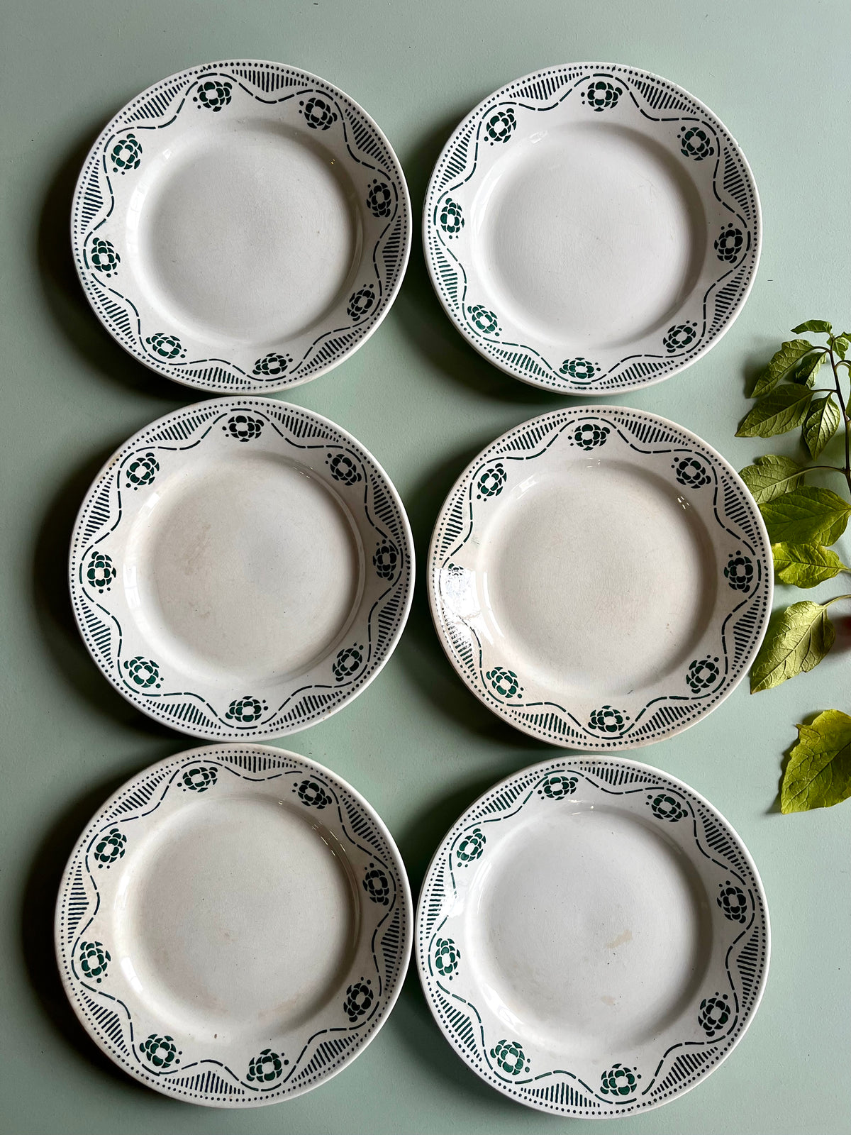 Assiettes anciennes Nouvelles Galeries Paris modèle Robert – Lot de 6  Vaisselle Patine
