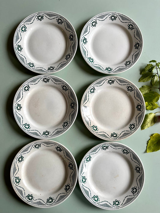 Assiettes anciennes Nouvelles Galeries Paris modèle Robert – Lot de 6  Vaisselle Patine