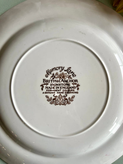 Assiette anglaise Memory Lane – British Anchor  Vaisselle Patine