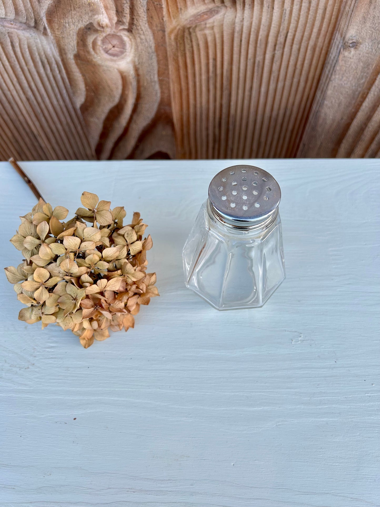 Sucrier en verre et métal