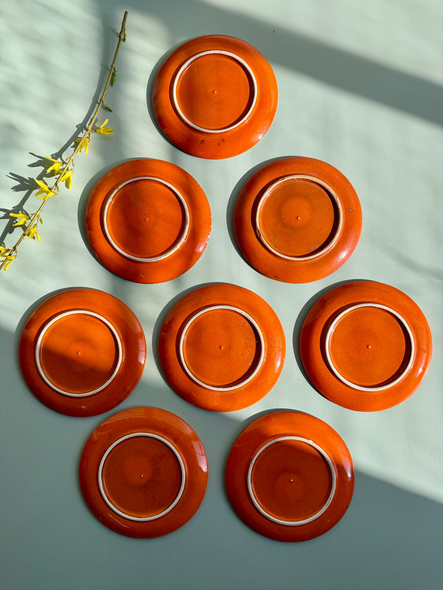 Assiettes à dessert Delphis de Poole Pottery - lot de 8