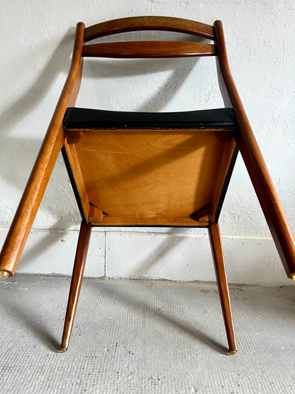 Chaises scandinaves teck et Skaï-lot de 6   Patine