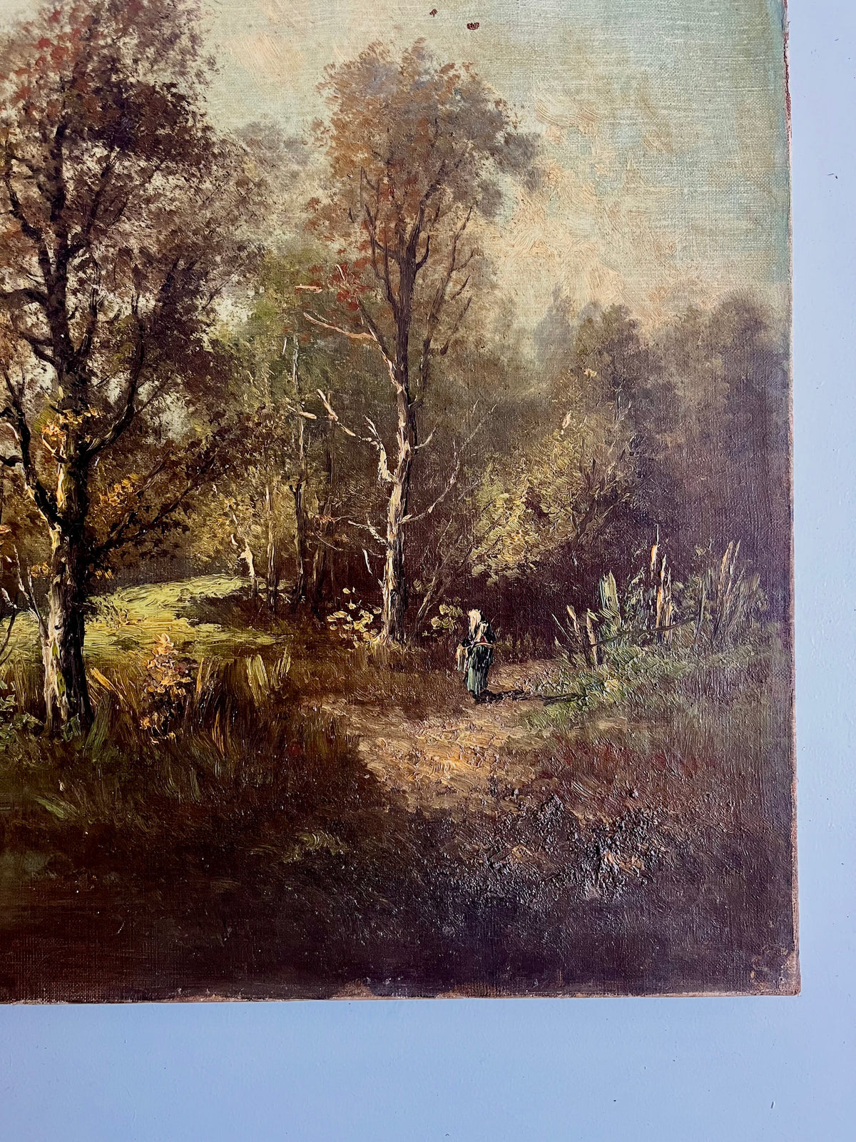 Toile peint à la main paysage   Patine
