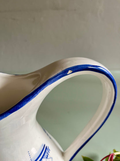 Pichet/broc ancien à motifs bleus  Vaisselle Patine