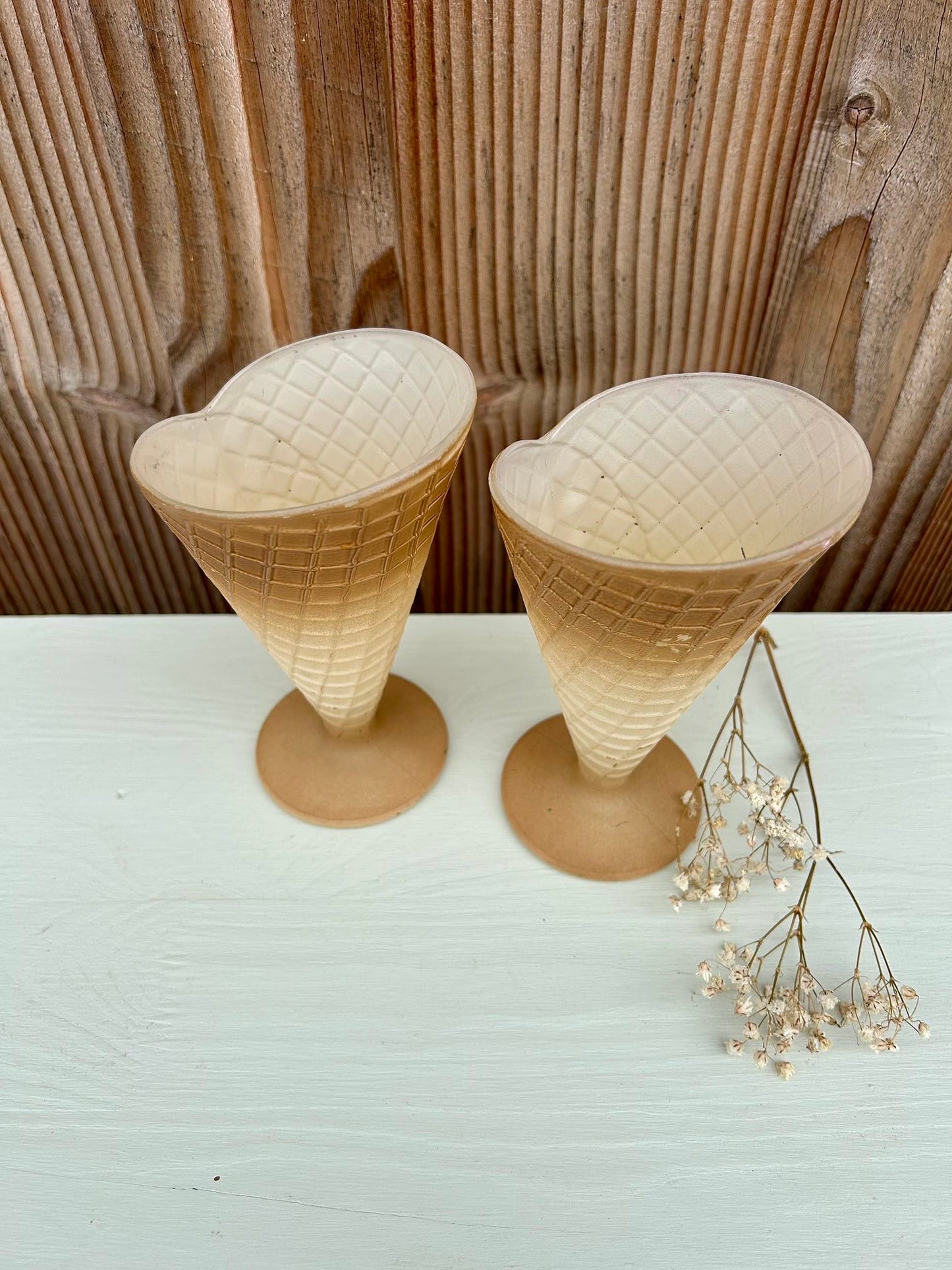 Coupes à glace cornet - lot de 2