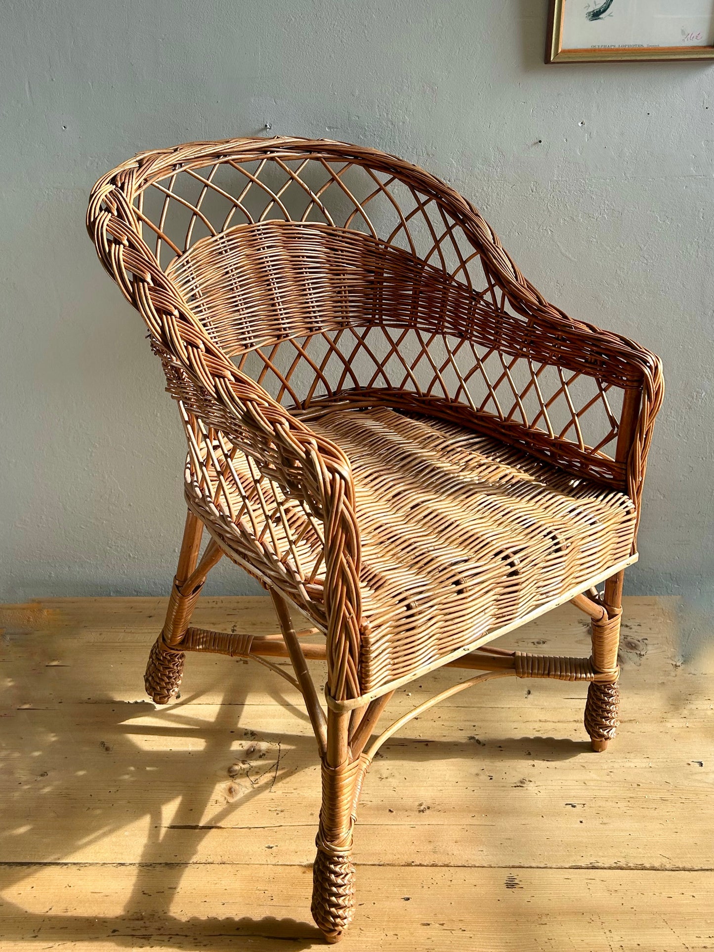 Chaise enfant en rotin - Patine