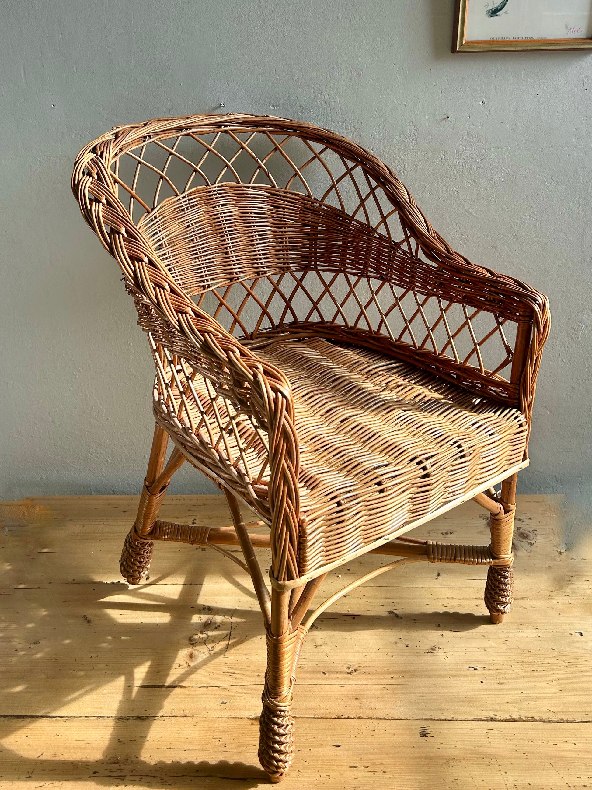 Chaise enfant en rotin - Patine