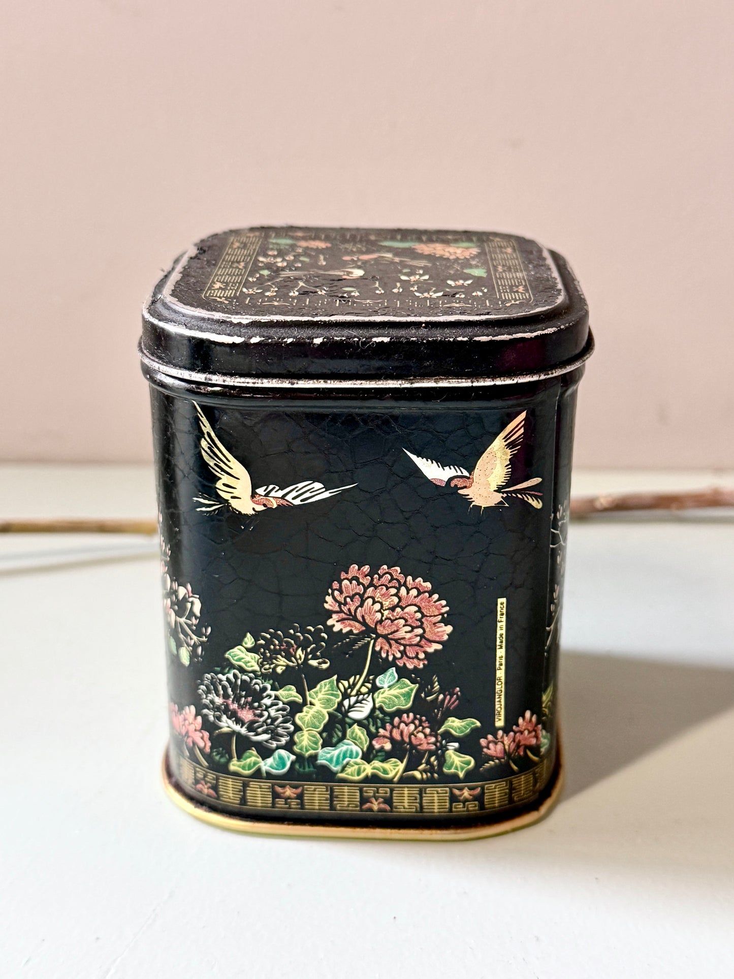 Boîtes métalliques de petites tailles, décor asiatique - lot de 2