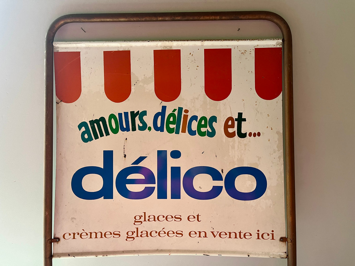 Plaque publicitaire glaces « Délico »