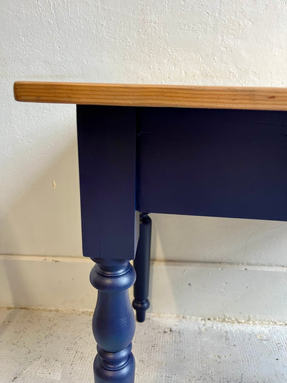 Bureau/table bleu nuit et bois