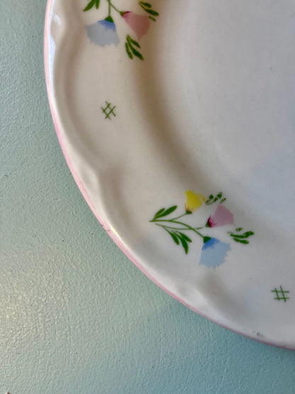 Assiette à dessert motif fleuris