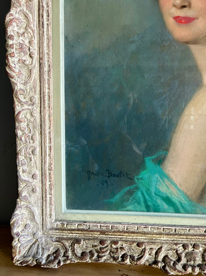Toile encadrée peinture femme  Décoration Patine