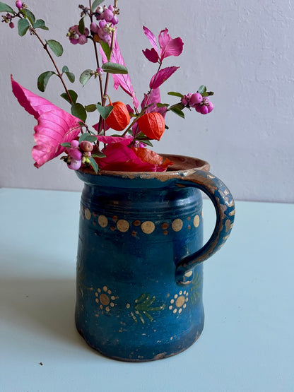 Pichet ancien émaillée bleue  Vaisselle Patine