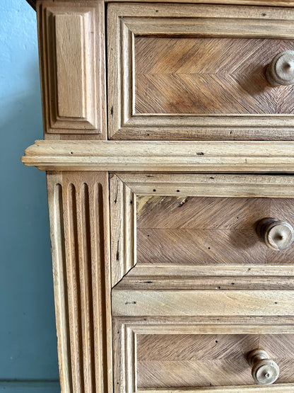 Chiffonnier en bois et marbre