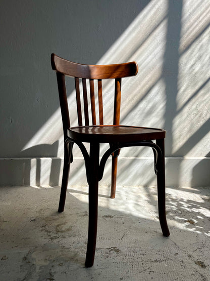 Chaise bistrot ancienne bois foncé