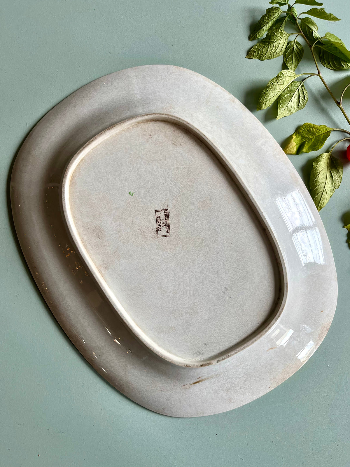Grand plat ancien Sarreguemines modèle Carmen  Vaisselle Patine