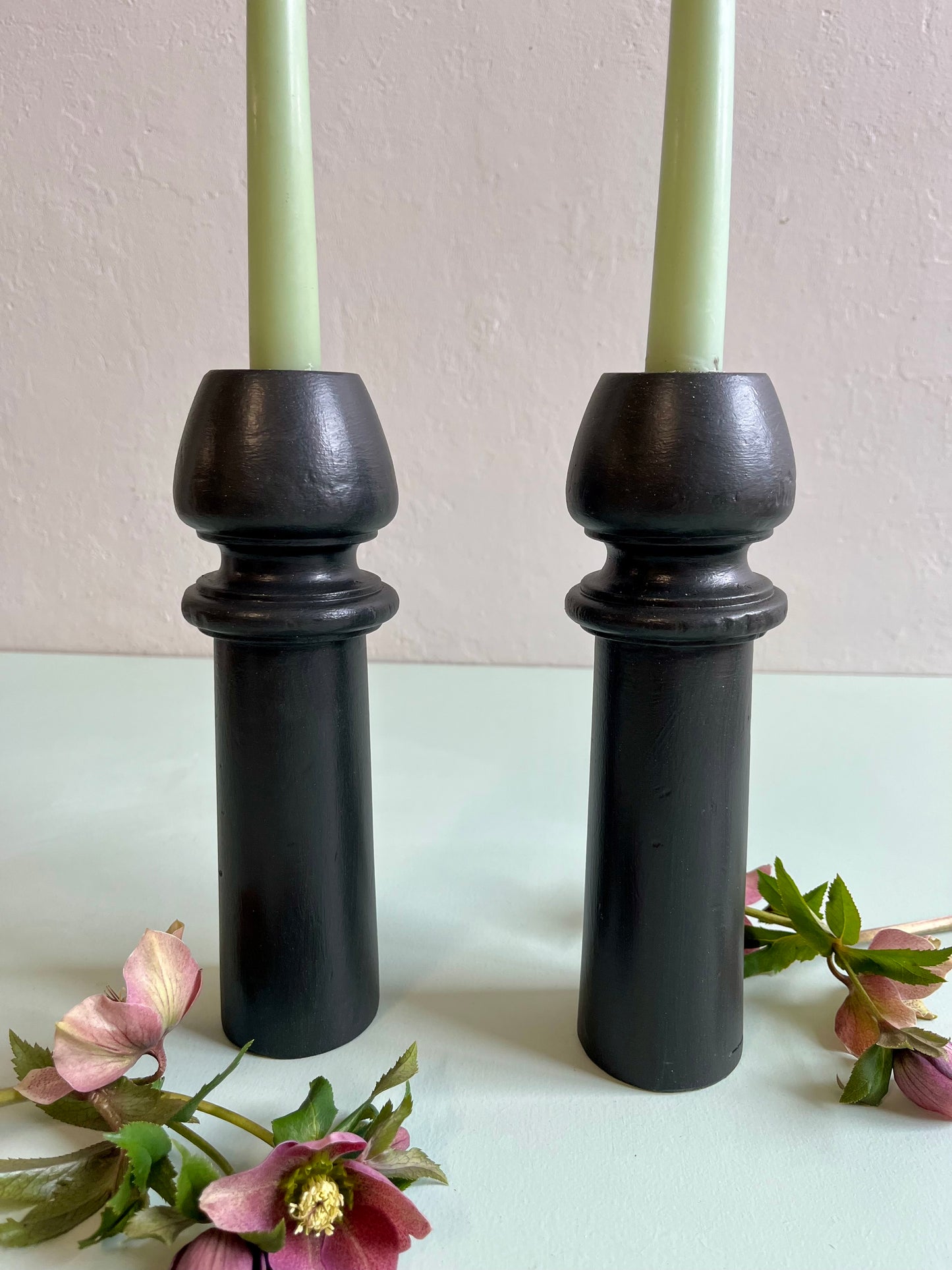 Bougeoir en bois tourné grand modèle