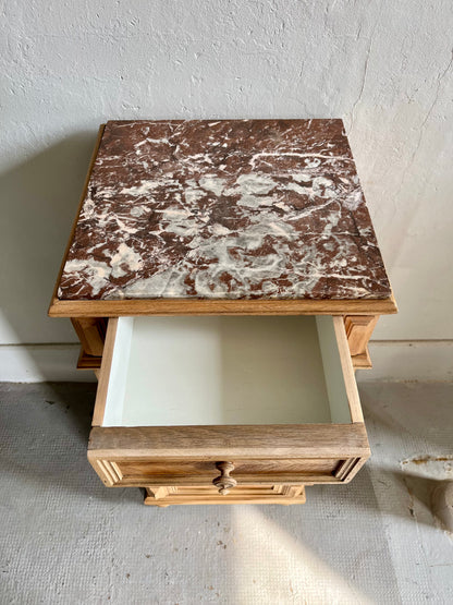 Chiffonnier en bois et marbre