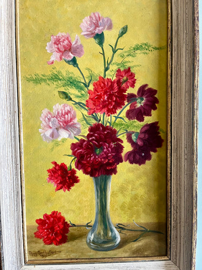 Tableau ancien bouquet de fleurs – Auguste Gerthoffert  Décoration Patine