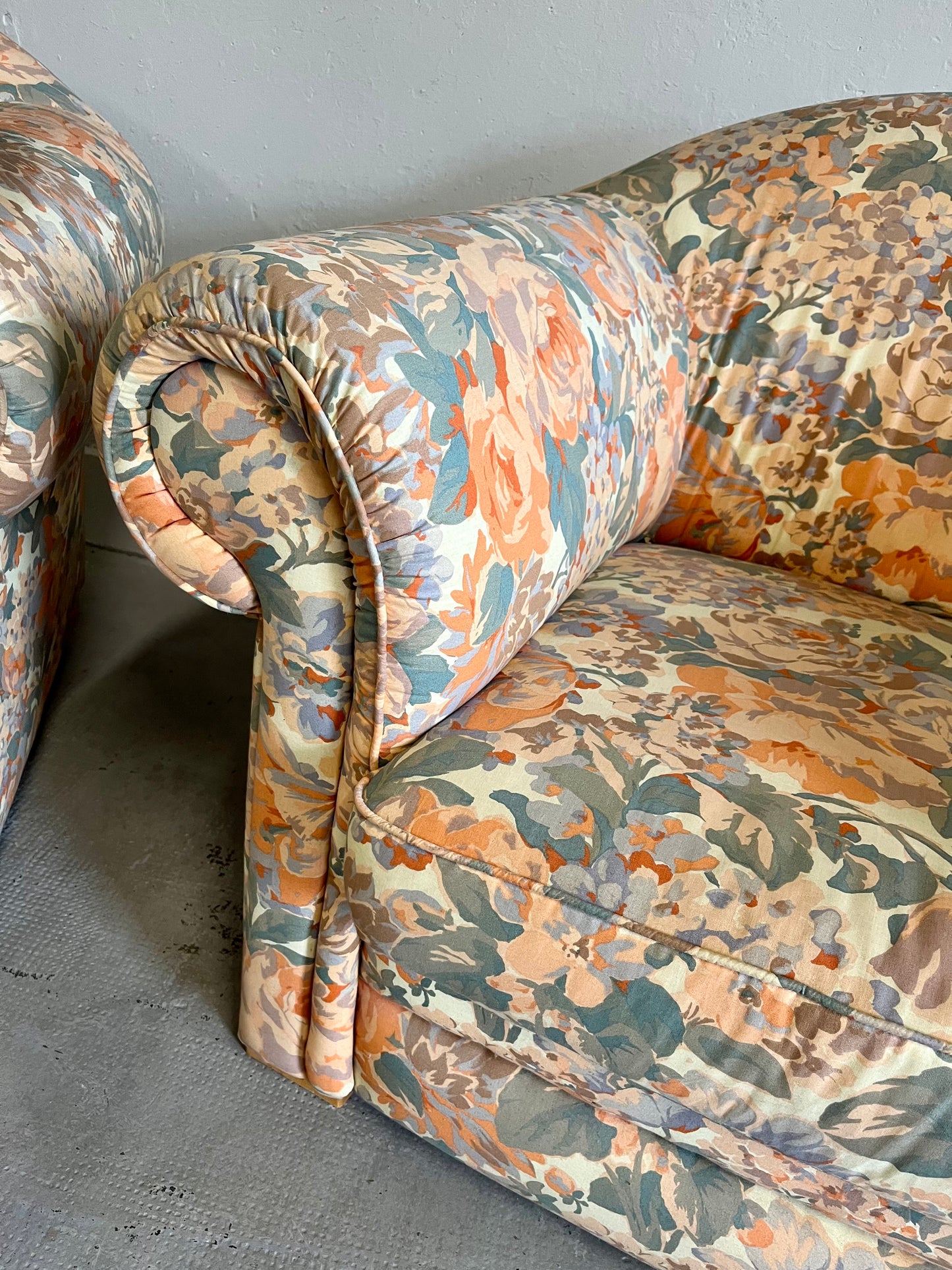 Fauteuil club fleuri - style cottage