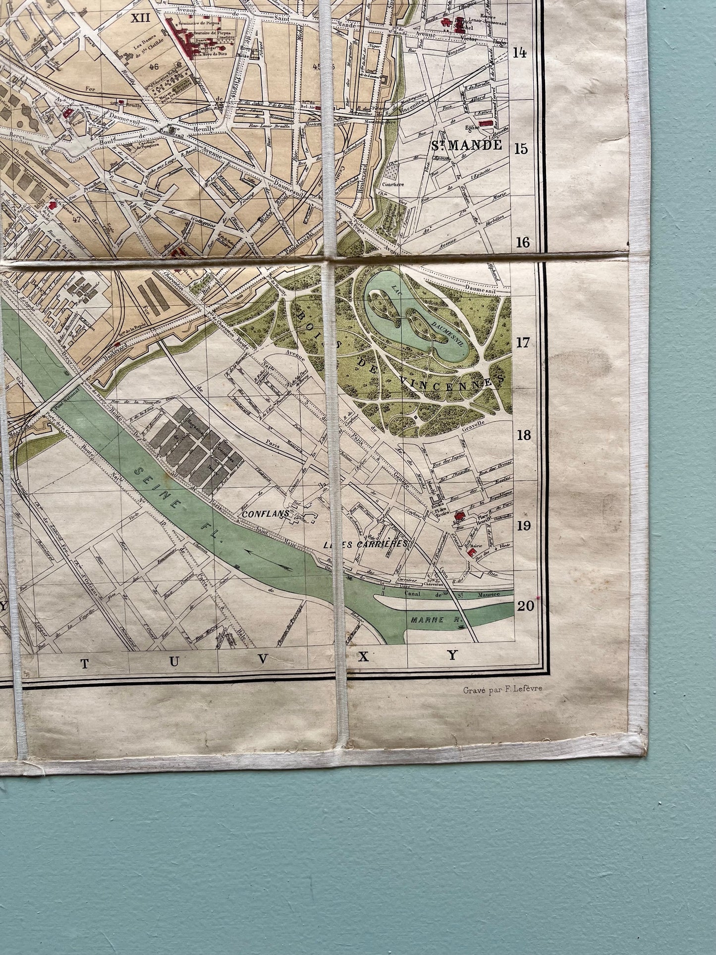 Plan de Paris vintage Hachette 1889